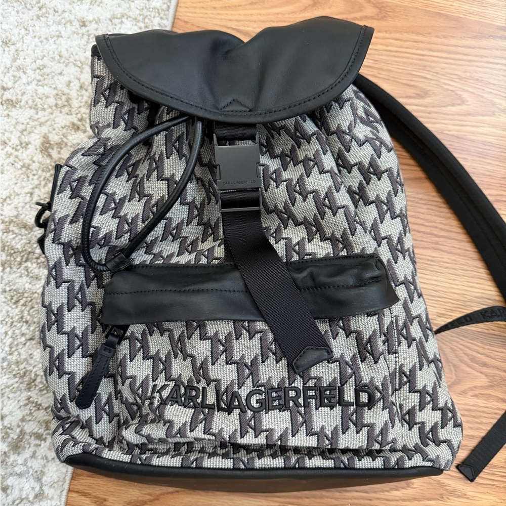 Karl Lagerfeld Monochrome Houndstooth Backpack